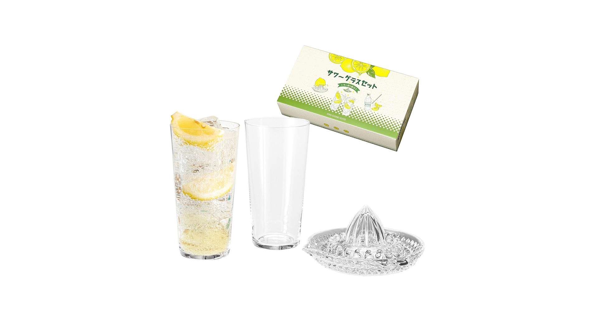 夏本さちえ2個セット25 Amazon｜東洋佐々木ガラス レモン絞り器付き サワー グラスセット